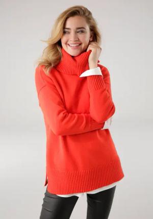 Tamaris Rollkragenpullover in lässiger Form mit seitlichen Schlitzen