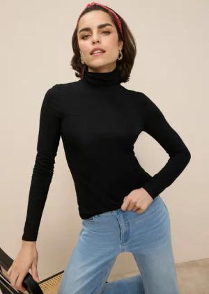 Tamaris Rollkragenshirt Langarm, Basic, aus elastischem Material