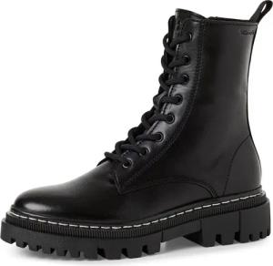 Tamaris Schnürstiefelette, Blockabsatz, Plateau, Schnürboots mit Logoprägung am Schaft