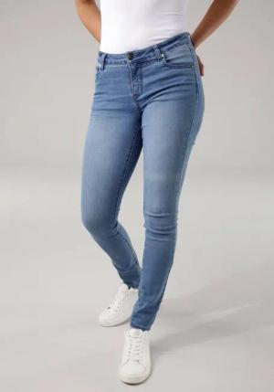Tamaris Skinny-fit-Jeans schmale Beinweite, mit Gürtelschlaufenbund, mit Metallreißverschluss