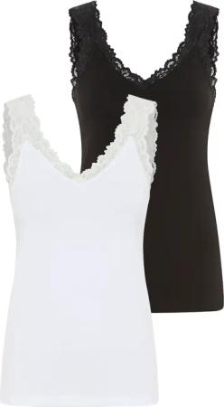 Tamaris Spitzentop mit femininen V-Ausschnitt, figurbetont