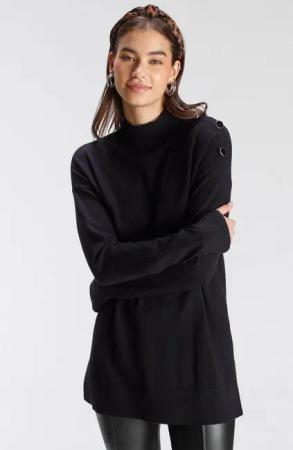 Tamaris Stehkragenpullover mit Knöpfen an der Schulter