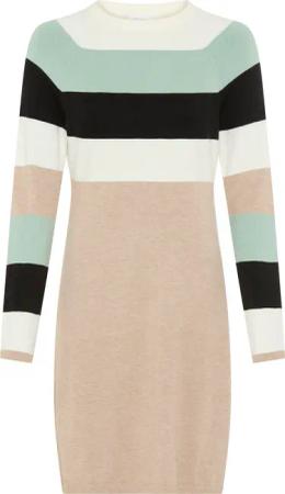 Tamaris Strickkleid aus Feinstrick, für Casualmode und Frühling, gestreifte Optik