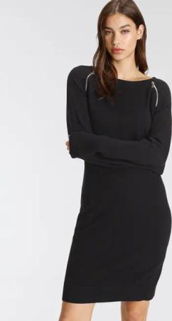 Tamaris Strickkleid aus Viskosemischung mit trendy Zippern