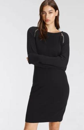 Tamaris Strickkleid aus Viskosemischung mit trendy Zippern