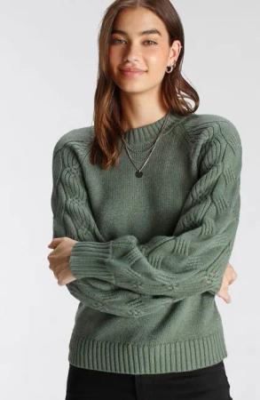 Tamaris Strickpullover mit Rundhals-Ausschnitt und Zopfmuster