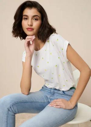 Tamaris T-Shirt mit femininen Allover-Print und lässiger Passform