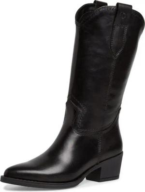 Tamaris Westernstiefel, Blockabsatz, Langschaftstiefel mit Ziernähten, in spitzer Form
