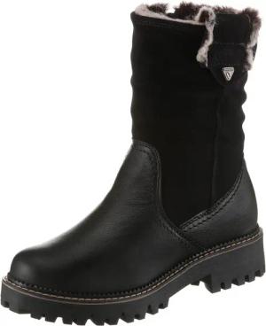 Tamaris Winterstiefelette, Blockabsatz, Winterboots mit Falten im slouchy Look
