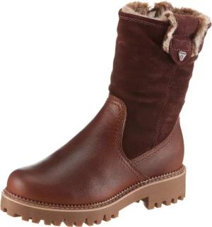 Tamaris Winterstiefelette, Blockabsatz, Winterboots mit Falten im slouchy Look