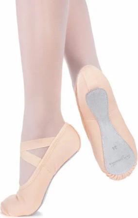 tanzmuster Ballettschläppchen "Jona" aus Baumwoll-Stretch, ganze Sohle Tanzschuh zum Reinschlüpfen fürs Kinder Ballett