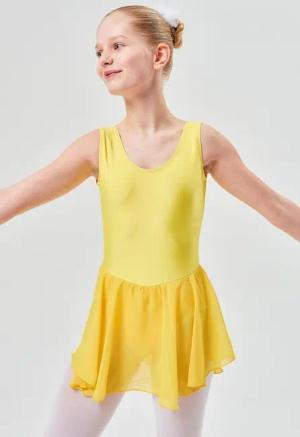 tanzmuster Chiffonkleid Ballettkleid Polly aus glänzendem Lycra Ballett Trikot für Mädchen mit Chiffonrock