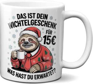 TASSENKING Tasse, TassenKing Keramik-Tasse „Das ist Dein Wichtelgeschenk für 15 Euro“ V3