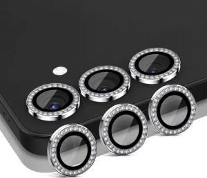 Tec-Expert Kameraschutzglas 9H Kameraglas Set in Silber mit Schmuckstein für Samsung Galaxy S25 für Samsung Galaxy S25, Linsenschutzglas Set, 1 Stück, Kameraschutz, Schutzglas, Linsenschutz, kratz- & stoßfest