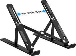 Tec-Expert Laptop-Ständer Faltbarer Metall Notebook Laptop Tablet Buch Halter, 7 Positionen, (1-tlg., Computer Ständer Halterung Stativ universal einsetzbar)