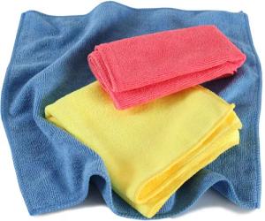 tectake® 100er Set Mikrofasertücher, für gründliche und streifenfreie Reinigung, langlebig dank vernähtem Rand, 35 x 35 cm