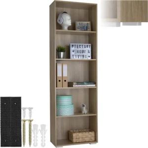 tectake Bücherregal Bücherständer Lexi 5 Fächer 60x30x190cm, Set 1-tlg., MDF
