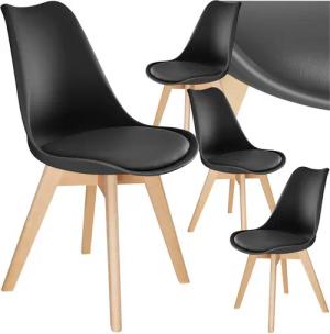 tectake Esszimmerstuhl Küchenstuhl Frederikke ergonomisch, mit Filzgleiter, 49x53x82 cm (Set, 4 St), Strapazierfähige Polsterung für großen Sitzkomfort