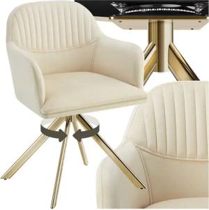 tectake Esszimmerstuhl Samt-Drehstuhl Lona mit dicker Polsterung (Set, 1 St), Große Sitzschale, durchgehende Arm- & Rückenlehne, bequemer Polsterung