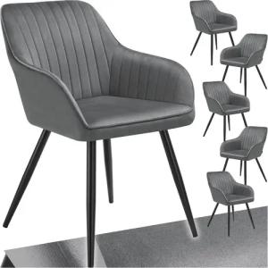 tectake Esszimmerstuhl Stuhl Marilyn, Samtoptik, gesteppt (Set, 6 St), Extra weicher Samtbezug mit stilvollem Steppmuster