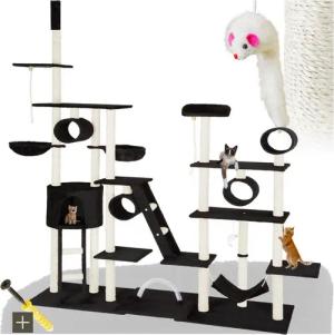 tectake Kratzbaum Katzenbaum Snooky 261 cm Diverse Farben, Vielseitig mit robusten Sisalstangen und Plüschoberfläche