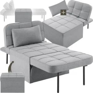 tectake Relaxsessel Schlafhocker, 4 in 1 als Hocker, Sessel, Lounger oder Bett