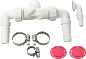 tecuro Ablaufrohr Ablauf-Doppelanschluss für 2 x Waschmaschine und/oder Trockner, Wandanschluss Ø 32 mm