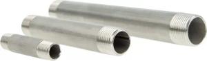 tecuro Gewindefitting Rohrdoppelnippel Langnippel AG/AG konisch Edelstahl V4A (AISI 316), 3/4 Zoll