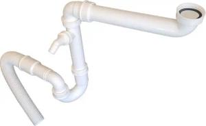 tecuro Siphon Raumspar - Spülen Siphon Geruchsverschluss flexibel Ablaufschlauch