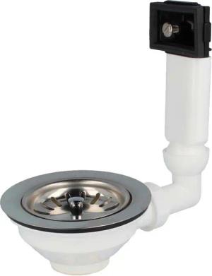 tecuro Siphon Spülen-Siebkorbventil Ø 114 mm (3 1/2 Zoll) mit Überlauf 38x64 mm