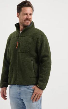 Ted Herren - Outdoor-Strickjacke - Teddy Fleece - Dunkelgrün