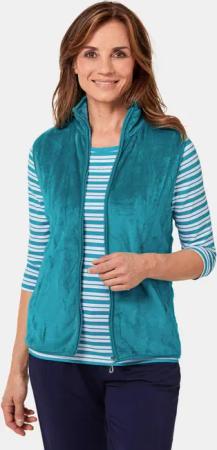 Teddy-Weste aus flauschigen Fleece - türkis - Gr. 50 von Goldner Fashion