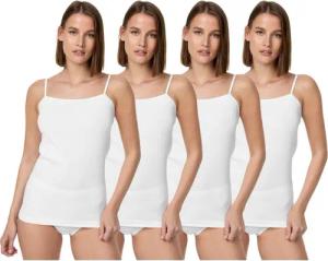TEXEMP Spaghettitop 4er Pack Damen Unterhemd Spaghettiträger Trägertop Tank Baumwolle Top (4-tlg)