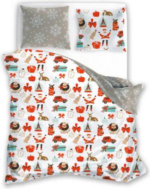 texpot Bettwäsche Weihnachten Winter Wendebettwäsche Garnitur, 100% Baumwolle, 2 teilig