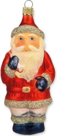 Thüringer Glasdesign Christbaumschmuck Weihnachtsmann Figur aus Glas 10cm - Anhänger Weihnachtsbaum Rot (1-tlg), aus Glas