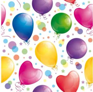 ti-flair Papierserviette, Servietten Papier 33x33cm 3-lagig Luftballons 20 Stück Bunt