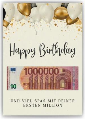 Tigerlino Poster Geldgeschenk zum Geburtstag erste Million Lustiges Geburtstagsgeschenk