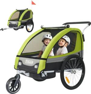 TIGGO Fahrradkinderanhänger Kinderanhänger Kinderfahrradanhänger Fahrradanhänger Anhänger, 5-Punkt Sicherheitsgurt