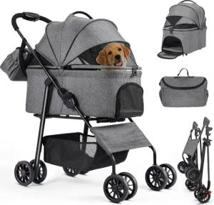 TLGREEN Hundebuggy 3 in 1 bis 30 kg, Klappbar Hundebox Transporttasche,Tragbares Haustiernest