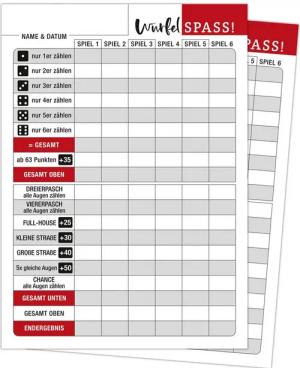 TOBJA Spiel Würfelspiel Block "Senior" 2er Set, Seniorenspiele Spielblock, Spielblock für Yatzy und ähnliche Würfelspiele, XXL Ersatzblöcke