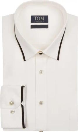 Tom Rusborg Hemd mit feiner Struktur und Kontrastkanten, Comfort Fit