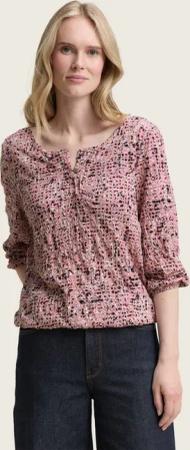 TOM TAILOR 3/4-Arm-Shirt T-Shirt Crinkle Blusenshirt mit Muster