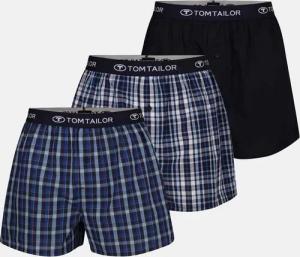 TOM TAILOR Boxershorts TOM TAILOR Herren Boxershort blau uni 3er Pack (3-St)