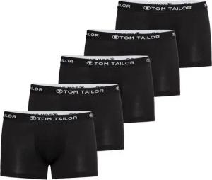 TOM TAILOR Boxershorts TOM TAILOR Herren Hip Pants schwarz uni 5er Pack (5-St)