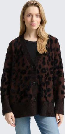 TOM TAILOR Cardigan Pullover & Strickjacken Oversize Cardigan mit Leo-Muster