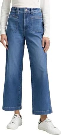 TOM TAILOR Damen 1047839 TTNELMA Culotte Jeans, 10119-Used Mid Stone Blue Denim, 28W / 28L