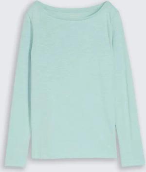 TOM TAILOR Damen Basic Langarmshirt aus Baumwolle, blau, Uni, Gr. XXXL