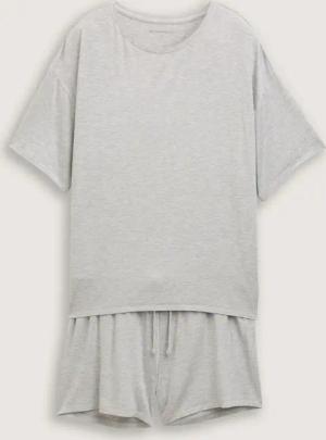 TOM TAILOR Damen Basic Pyjama-Set, grau, Meliert, Gr. 3XL/46