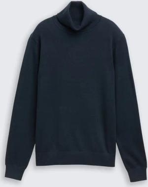 TOM TAILOR Damen Basic Rollkragenpullover, blau, Uni, Gr. XS