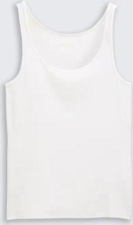 TOM TAILOR Damen Basic Slim Fit Top, weiß, Uni, Gr. XL